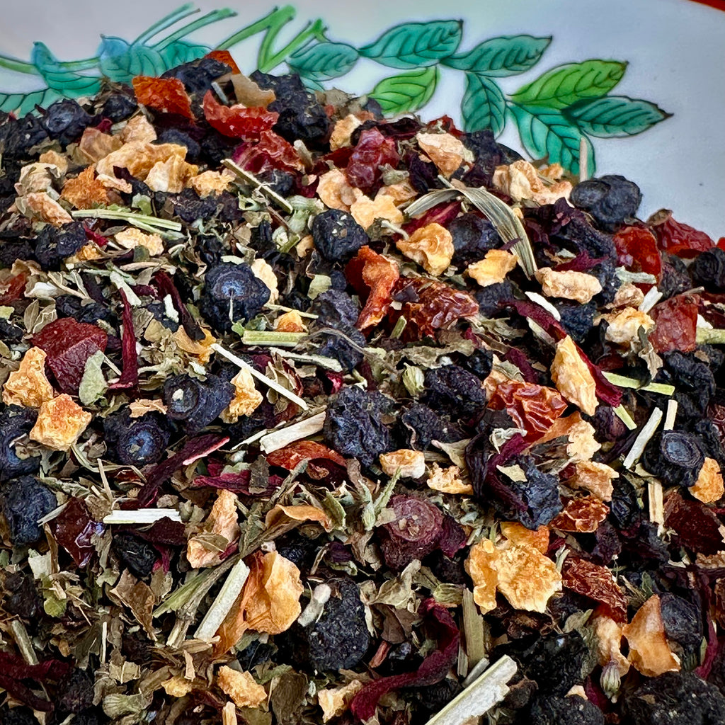 Crimson Glow - A citrus-berry herbal infusion, designed for relaxation and rest