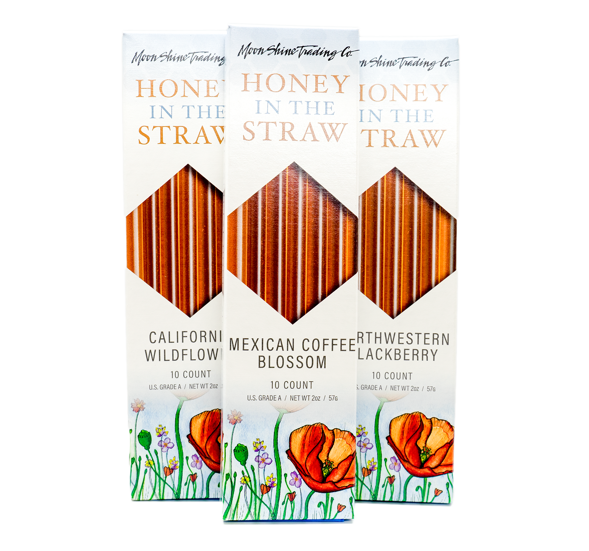 Honey in the Straw 10 Piece Gift Box and Display: Northwestern Blackberry Honey